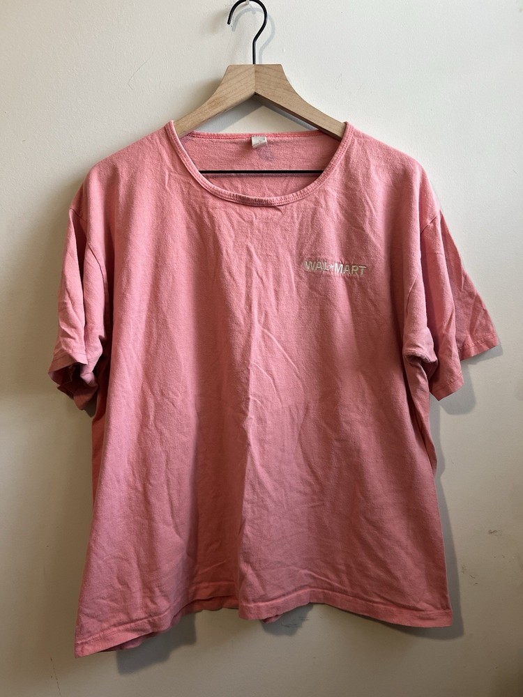 Vintage Walmart Pink Short Sleeve Shirt Anvil Tag XL