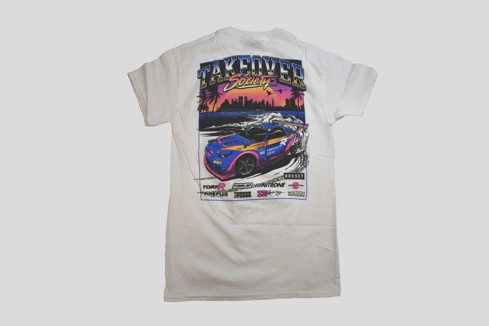 Box Set Mens Boxset Takeover Society Car Graphic White Shirt New S, M, L