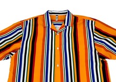 Weiv Of Los Angeles Brilliant Colored Stripe Short Sleeve Button Shirt Mens 2XL