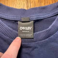 Oakley Lunaformic Tee Shirt Purple Navy Heavy Cotton Mens Large Y2K surf skater
