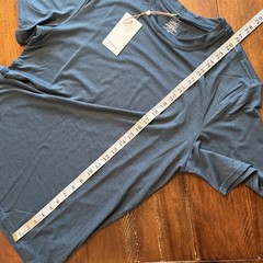 Quince Shirt Mens Medium Blue Stretch Tagless Crewneck Tee T-Shirt Recycled