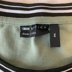 Asos Design Long Sleeve T Shirt Mens Size 2XL Green Stretch Crew Neck