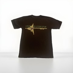 Nazca Peru Lines Graphic T-Shirt Black Hummingbird Geoglyph Souvenir Size M