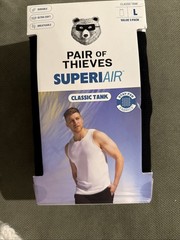 Pair of Thieves Men’s 3pk SuperiAir Cotton Tank Top Black Size L Large (34-36″)