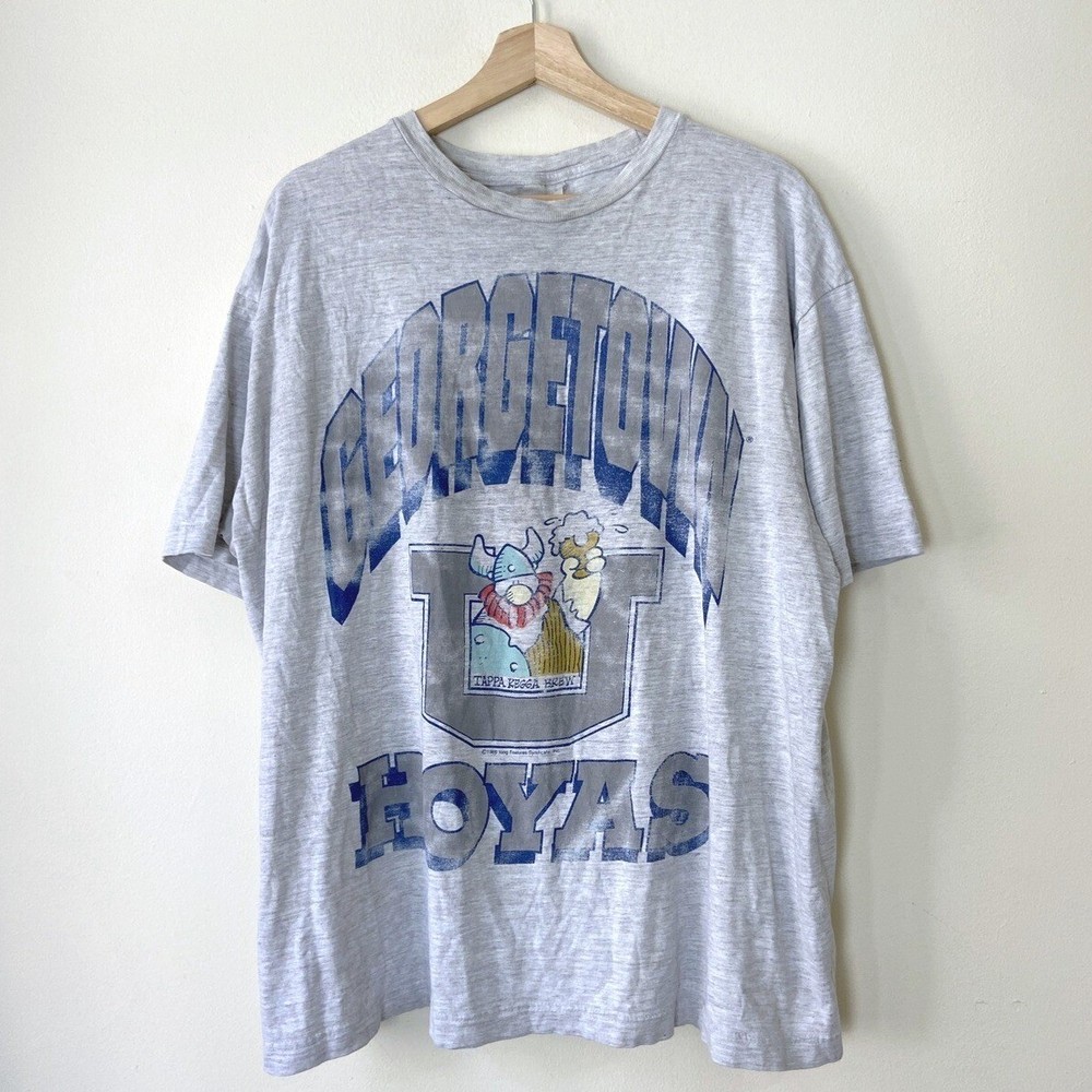 Vintage 80’s Georgetown Hoyas NCAA Single Stitch Grey Tee Shirt – XL