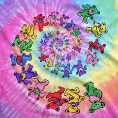 GRATEFUL DEAD-SPIRAL BEARS-TIE DYE T-SHIRT YTH-Ys,m,l,x+S-M-L-XL-2X,3X-4X-5X-6X