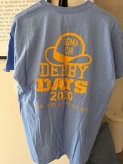 2020 Sigma Chi Derby Days “Golden Hat” T-Shirt Sz Large