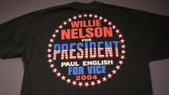 Vintage Willie Nelson For President Shirt Mens Large Black Paul English 2004 Tee