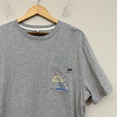 CHUBBIES Taco Tee Mens Sz XL Gray Graphic Print SS Cotton Blend Beach Weekend