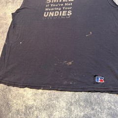 VTG Russell Athletic Smile If Youre Not Wearing Undies Muscle Tee Shirt L Funny