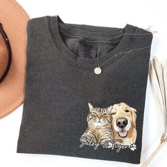 Custom Dog Face Comfort Tee Personalized Pet Portrait T-