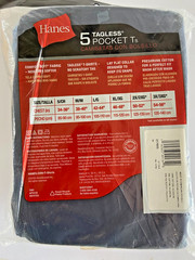Hanes 5 Tagless Pocket Ts Shirt Comfort Fresh IQ Assorted Colors Small 34-36