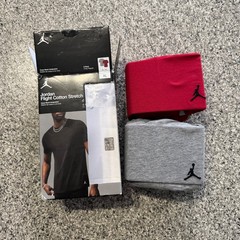Nike Jordan Crew Neck Undershirt Mens XL Grey Red Cotton Stretch Short Sleeve