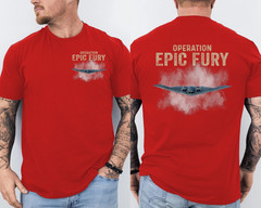Operation Epic Fury T-Shirt, Patriotic American Flag Front & Back T-Shirt