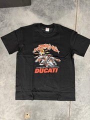 Supreme x Ducati Bike Tee Black Graphic Print Crew Neck Short Sleeve T-Shirt
