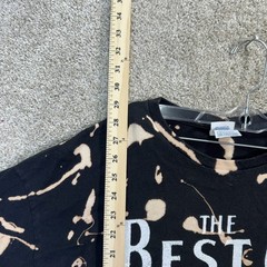 Delta Pro Weight Graphic Tee Men 2XL Black Bleach Wash Pink Floyd Beatles Mashup