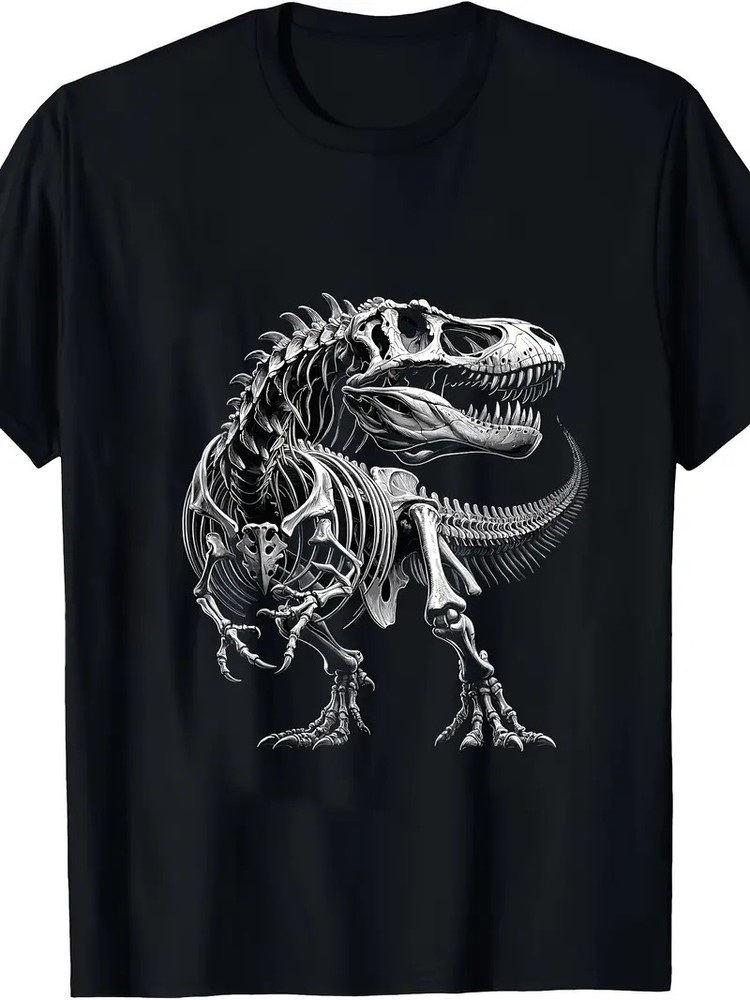 T-Rex Fossil Dinosaur T-Shirt – 95% /5% Spandex, T-Rex Skeleton & Dinosaur Bone