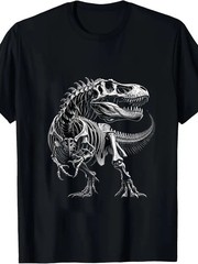T-Rex Fossil Dinosaur T-Shirt – 95% /5% Spandex, T-Rex Skeleton & Dinosaur Bone