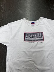 Champion Biblical Last Supper Graphic Shirt Mens XL White Jesus Hebrew Text Tee