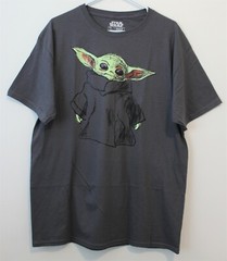 Star Wars Standing Child Men’s Baby Yoda Grey T-shirt Multisize NWT