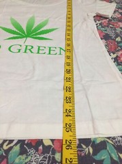 Women’s Go Green Weed White T-shirt , 100% Cotton,New ( Tear Away Label)