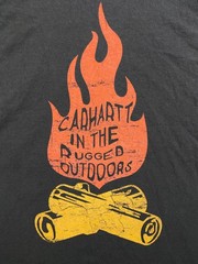 Carhartt 90s Rugged Outdoor Workwear Graphic T-shirt Sz XL Relaxed Fit Campfire