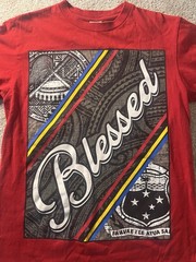 Shaka Wear Streetwear Essentials Red Blessed T-Shirt Large 100% Cotton