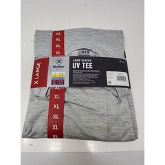 Hurley Mens Long Sleeve UV Tee Shirt Gray Poly Blend Athletic Workout Size XL