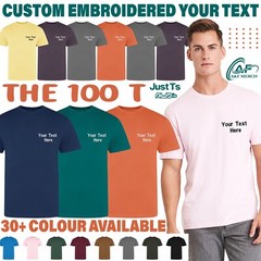 Personalised Custom Embroidered Just Ts Awdis The 100 Modern Fit T-Shirt Sports