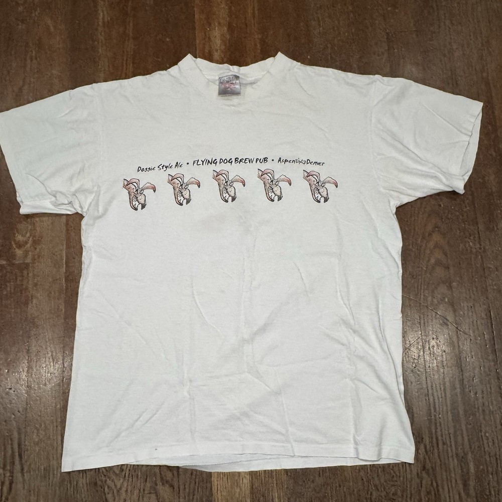 Rare Vintage Ralph Steadman Flying Dog Brewery T Shirt Large