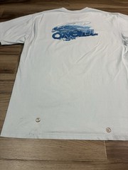 O’Neill Surf Y2K Shirt Mens XL Skater White Blue Spellout Logo Double Sided