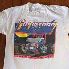 Vintage 1990s Calistoga Speedway Napa County Sprint Car T Shirt Fits Sz Large