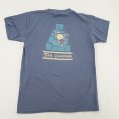 El Quetzal Blue Graphic T-Shirt Tikal Guatemala Design Size M