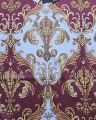 Victorious Los Angeles Rhinestone Baroque T-Shirt – Burgundy Gold – Size: Small