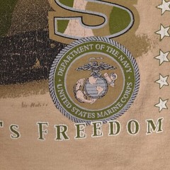 United States Marines T-Shirt Mens Medium Brown Tan Dept. Of The Navy Freedom