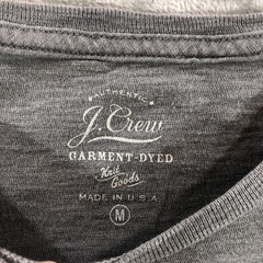 J.Crew Shirt Mens Medium Gray Garment Dyed Pocket Tee Made USA Cotton Basic