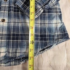 Eddie Bauer Mens Relaxed Fit Flannel Shirt Blue White Plaid Long Sleeve Small