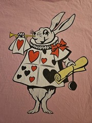 Alice In Wonderland Classic Disney Movie Vintage White Rabbit Pink Shirt XL RARE