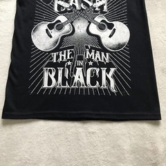 Johnny Cash The Man In Black Men’s Black Crewneck Graphic T-shirt Sz S Chest 35″