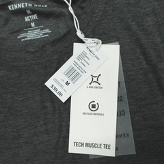 Kenneth Cole Tech Muscle Tee 4 Way Stretch Recycled Black Heather