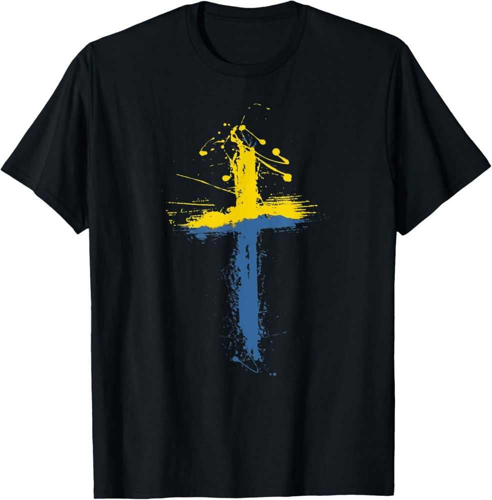 Ukraine Cross Christian Support For Pray For Ukraine T-Shirt