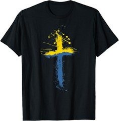Ukraine Cross Christian Support For Pray For Ukraine T-Shirt