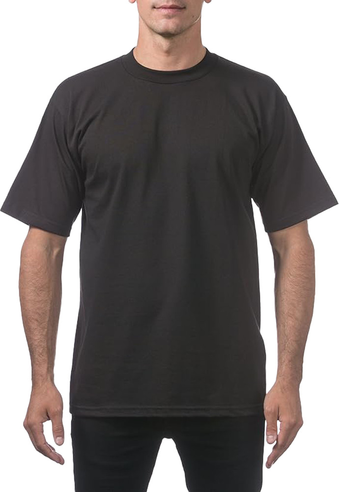 1x Pro Club Men’s Heavyweight T-Shirt Crew Neck Plain Blank Short Sleeve Tee F S