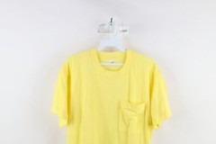 Vintage 90s Streetwear Mens Large Blank Short Sleeve Pocket T-Shirt Yellow USA