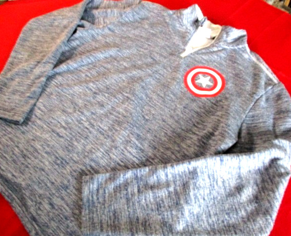 Marvel Comics Captian America Zip Sweater/Sweater Pull Over Men’s S (34-36)