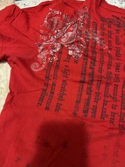 Express Design Studio Graphic T Shirt Size Large L Red Short Sleeve Swords