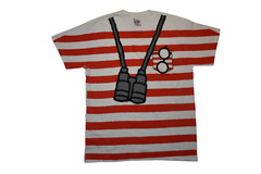 Where s Waldo? Mens Waldo Red White Striped Costume Shirt New L