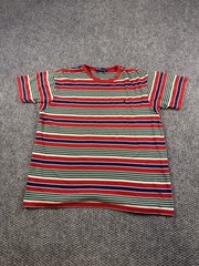 Polo Ralph Lauren Shirt Mens Large Multicolor Striped Cotton Tee Crewneck