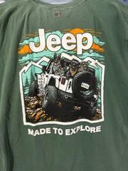 Jedco Jeep Made To Explore Graphic T-Shirt Green