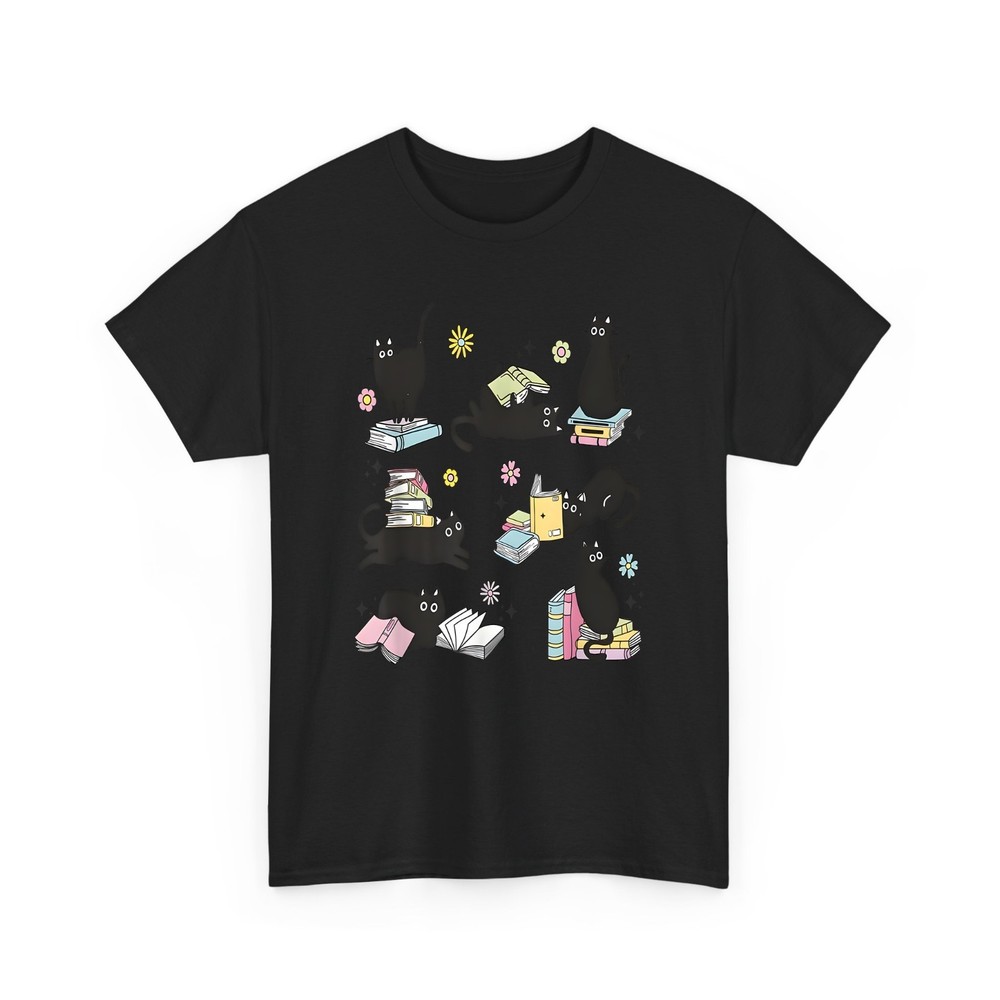 Cats Reading Books Lover Kitten Reader Teacher Gift Women T Shirt